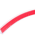 Close-up of Smooth Sailing Peel And Stick Shower Door Sealing Strip Tpe Adhesive Caulk Tape, red color for waterproof edge guard.