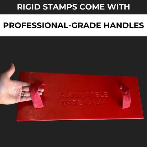 Stack Bond Brick Border Concrete Stamp Set Of 3 Durable Polyurethane Stamps For Driveways And Patios with professional-grade handles.