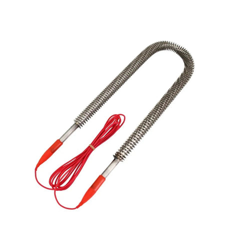 Heavy Duty Stainless Steel Finned Air Heater Delivers Kickin Warmth Waterproof U Shape Tubular Element 220 Volt 800 Watt Heating Core with red cables.