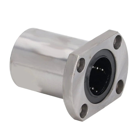 Heavy Duty Linear Motion Bearing Set With 25Mm Bore Ellipse Flange Ball Bearings 2 Pack For Machinery Equipment Built To Last From Bearing Steel Wear Resistant And Smooth Friction Reduction, 25mm bore flange bearing
