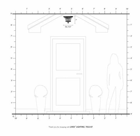Diagram of Monterey Dope 2 Light Flush Mount Outdoor Indoor Brushed Nickel Solid Brass Fixture with Clear Beveled Glass