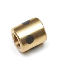 Workhorse Grade Carbon Steel Bronze Sleeve Bearing 3mm Bore 5mm OD 5mm Length oil free bushing with black dots.