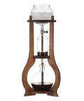 Kick Back And Master Your Daily Grind With This 800 Ml Borosilicate Glass Cold Brew Drip Tower Brewer Featuring Adjustable Flow Control On A Sturdy Wooden Stand For Rich Flavor.