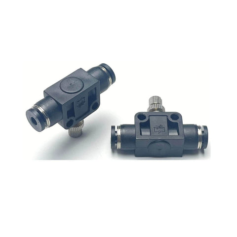 SCF Series One Eighth Inch In Line Pneumatic Air Flow Control Valve Union Speed Controller Pack Of Two, durable PBT and copper