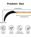 Grass Sickle With Sawtooth Blade For Heavy Duty Weeding And Harvesting dimensions and features, SK5 High Carbon Steel Blade, Ashwood Handle