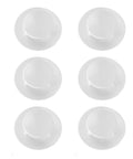 Thonlai Plastic Bathtub Drain Strainer Set of 6, Hair Stopper for All, white plastic strainers in a flat design.