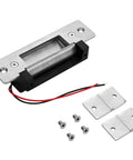 Heavy Duty Electric Door Strike Lock With Adjustable Fail Secure And Fail Safe Modes Showcasing A Slick 12V Hookup And A Badass 2200 Lb Hold For Foolproof Door Security Rigs, showing stainless steel body and wiring.