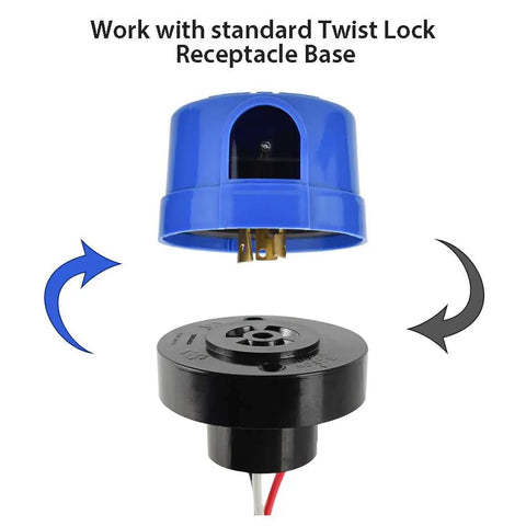 One Pack Photocell For Outdoor Lighting Auto On Off Sensor Dusk To Dawn 110 To 277 VAC twist lock base install