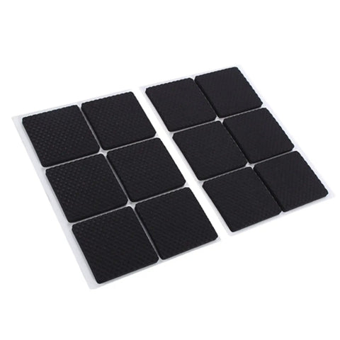 Self Adhesive Rubber Feet Pads Built Tough Durable Protectors For Wooden Floors And Furniture 12 Pack Black 4.6cm No Slip Shield
