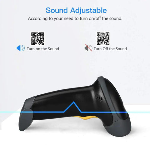 Handheld USB 2D Barcode Scanner Wired Plug And Play Automatic QR Code Reader with Sound Adjustment Function