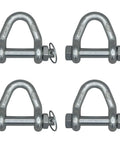 Four Pack Web Sling Shackle With Quick Pin For 2 Inch Straps 8,000 Lbs WLL White Blue Zinc Built Tough For Auto Hauling Towing