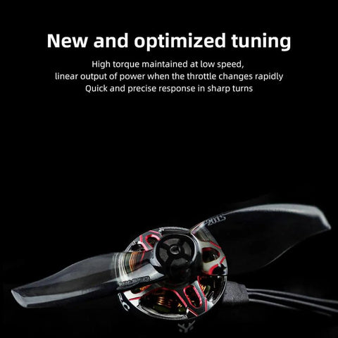 Specter 1303.5 5500KV Brushless Motor installed, showing propeller rotation and highlighting punchy torque and quick throttle response.