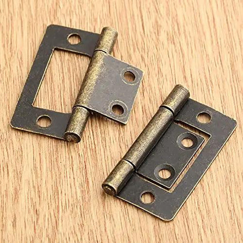 Antique Bronze Jewelry Box Hinges 38x20mm Two Pack Decorative Butt Hinges for Wood Boxes Cabinets Doors with Screws