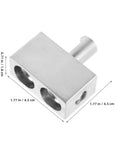 2 Pcs Premium Sonic Badass Car Audio Wire Reducer Dual Amp Input Adapter Aluminum Alloy close-up view with dimensions.
