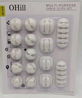 16 Pack White Self Adhesive Cable Clips For Desk And Nightstand Cable Management on product packaging