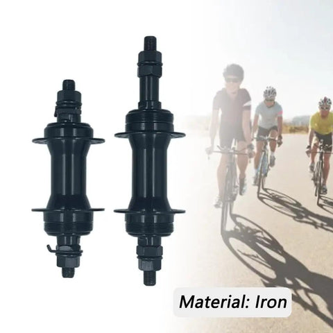 Black 36 hole front and rear disc brake wheel hub hollow shaft kit for mountain bikes 6 bolt disc through shaft compatible