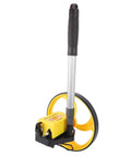 FILFEEL 8 Inch Measuring Wheel for Construction – Telescopic Distance Measuring Tool with 0–9999.9m, ±0.5% Accuracy, OneKey Reset & 45.5–96.5cm Pole, yellow wheel and a sturdy handle.