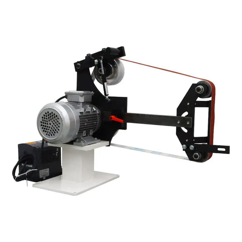 Straight Fire Heavy Duty Belt Sander Grinder With 71 Inch Sanding Belt And Three Grinding Wheels For Metal Polishing smooth metal polishing machine with motor and sanding belt setup