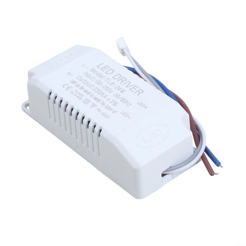Rock Solid Led Driver Transformer 8 To 24 Watt Constant Current Power Supply AC 110 To 265 Volt To DC 24 To 84 Volt 230 Ma, white LED driver with wires for lighting.