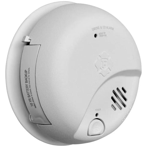 No Sweat Setup 12 Pack Hardwired Smoke And Carbon Monoxide Detector Combo with battery backup and wall mount design.