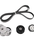 Mercedes M272 drive belt tensioner kit with belt, pulleys, and idler for W221 S300 S350 S550 SLK300 W639