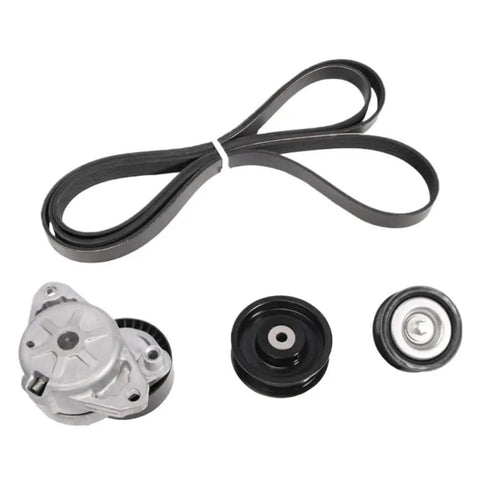 Mercedes M272 drive belt tensioner kit with belt, pulleys, and idler for W221 S300 S350 S550 SLK300 W639