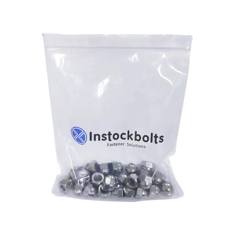 Bag of Stainless Steel 1/4-20 Acorn Cap Nuts Lock Nuts 18-8 304 Grade, 50 Piece Set for auto, machinery, and DIY projects