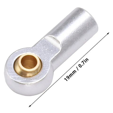 Lightweight Aluminum RC Link Rod Ends Set Durable Tie Rod End Ball Joints M3 10Pcs Silver For RC Cars Trucks Drones Hobbyists And Model Builders Optimized Handling For Stable Flexible Driving, 19mm aluminum end