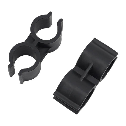 Hella Strong H Type Double Pipe Clamp Clips 20 Pack Plastic Tube Connectors 20mm Black Dual Port Fasteners Perfect For Shelving Racks And Diy Projects Indoors Or Outdoors