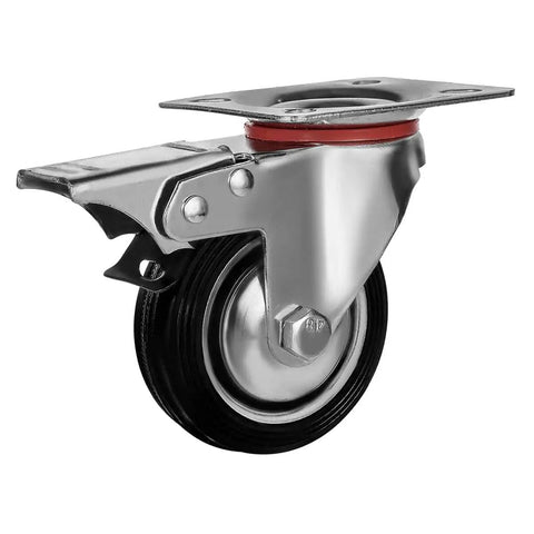 8 Pack 3 Inch Swivel Caster Wheels With Double Brakes Heavy Duty Over 300 Lb Capacity Per Wheel Non Skid No Mark Smooth Rolling