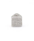 Sick Quality Eight Millimeter 925 Sterling Silver Diamond Pave Spacer Beads For DIY Jewelry Making Hella Sparkly Craft Supplies For Necklaces And Bracelets - close-up view of a shiny bead.