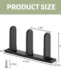 Dimensions of the Universal Black Sliding Door Bottom Guides Set, 4 Pack With Screws, ABS Floor Track Roller Guides for 1-3/8 Inch Doors
