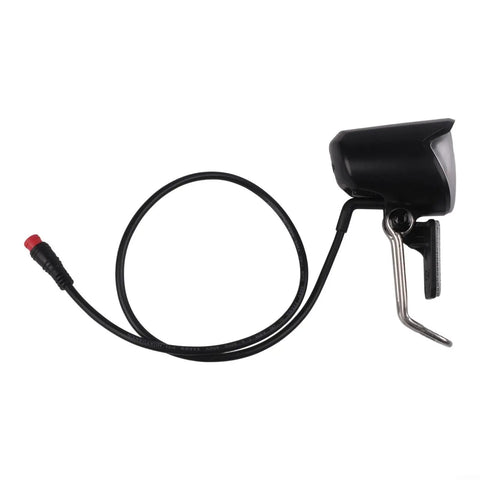 Heavy Duty E Bike Front Headlight 6-60V LED Spotlight With Black ABS Housing For Electric Scooters And Bikes Deliver Bright Long Range Beam You Need To Stay Safe Riding At Night. black ABS housing with cable and mount