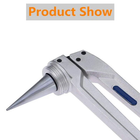 Close-up of Pex Tube Expansion Tool Kit with 1/2, 3/4, 1 Inch Expansion Heads, manual expander visible