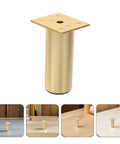 Adjustable Aluminum Furniture Legs Set 4 Pcs Round Modern Replacement Legs for Cabinet Sofa Bed Table and Desk with Rubber Base
