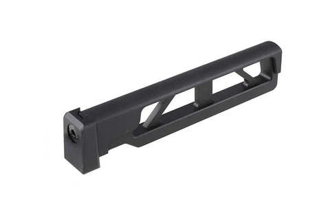 Airsoft Fixed Stock With Lightweight Polymer Build And Integrated QD Sling Sockets angled view