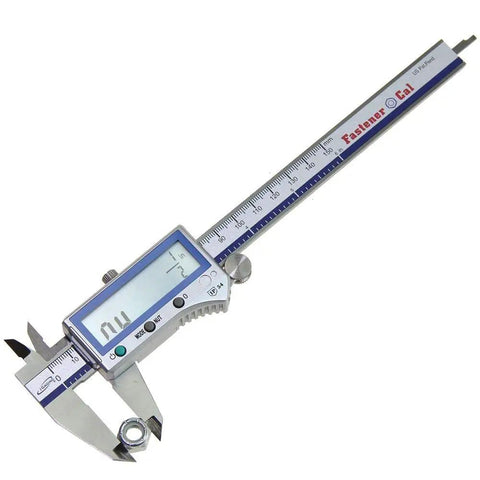 Digital Caliper For Fasteners 0 To 8 Inches 200 mm With Inch Metric And Fraction Readouts IP54 Protection Case Included Battery Manual Nuts And Bolts Size Reading Increments