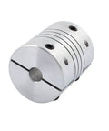 Beefy Aluminum Shaft Coupling For 6mm To 10mm Shafts, 30mm Long By 25mm Wide, Stepper Motor Coupler, silver alloy