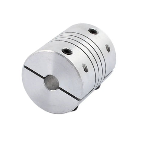 Beefy Aluminum Shaft Coupling For 6mm To 10mm Shafts, 30mm Long By 25mm Wide, Stepper Motor Coupler, silver alloy