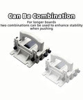 Heavy Duty Adjustable Three Way Force Push Block For Table Saws Jointers Stationary Power Tools Featuring Rugged Comfort Grip, showcasing two blocks for stability.