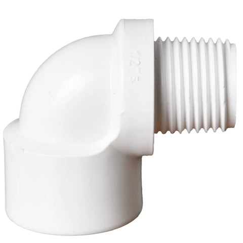 10 Pack Half Inch PVC Male To Female 90 Degree Elbow Fittings MIPT To FIPT For DIY Irrigation And Water Line Projects White