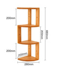 Solid Wood Corner Shelf For Desktop And Wall Mount Triangle Log Countertop Storage Space Saving Floating Bookshelf dimensions