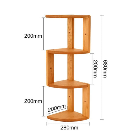 Solid Wood Corner Shelf For Desktop And Wall Mount Triangle Log Countertop Storage Space Saving Floating Bookshelf dimensions