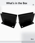 Dope Matte Black Shower Door Hinges Set, 2 Pack, shown with wall-to-glass mounting base, 90-degree angle view.