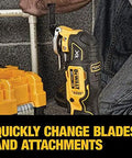 Oscillating tool from 20V Max Cordless Tool Combo Kit With Drill Driver, Impact Driver, Oscillating Tool, Grinder, set by toolbox.