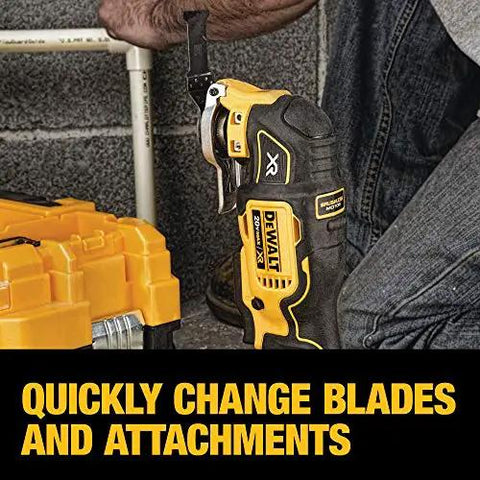 Oscillating tool from 20V Max Cordless Tool Combo Kit With Drill Driver, Impact Driver, Oscillating Tool, Grinder, set by toolbox.