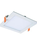 Six Inch Canless Ultra Thin LED Recessed Wafer Light Cranks Out 900 Lumens, Five Color Temperatures, square white light