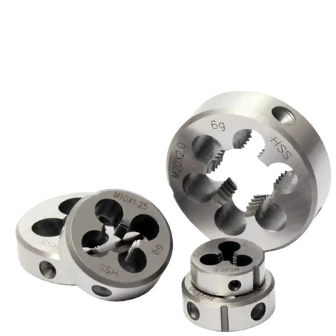 Right Hand Threading Die 1 13/16 Inch 20 UN Machine Thread Die for Large Bolts and Shafts High Speed Steel HSS Round Die for Fast Smooth Repair of Metal Bolts Spindles and Heavy Duty Projects on white background