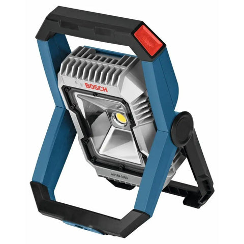 18V LED Flood Light Bare Tool With 1900 Lumens, ultra bright on demand, showing swiveling stand and compact design