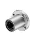 LM20UU Round Flange Linear Ball Bearings Set, 20mm Bore, 32mm Outer Diameter, front view of sealed bearing, Pro Grade Chromium Steel, 2-pack